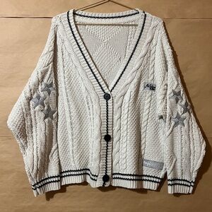 Taylor Swift | Folklore Cardigan Sweater Stars Cable Knit Button Front Size M/L